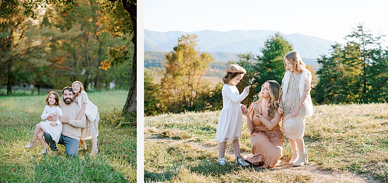 Kids laughing during Smoky Mountains family photo session
