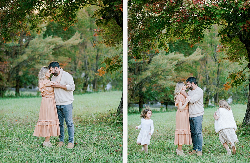 Cozy cabin family photos in the Smoky Mountains fall season