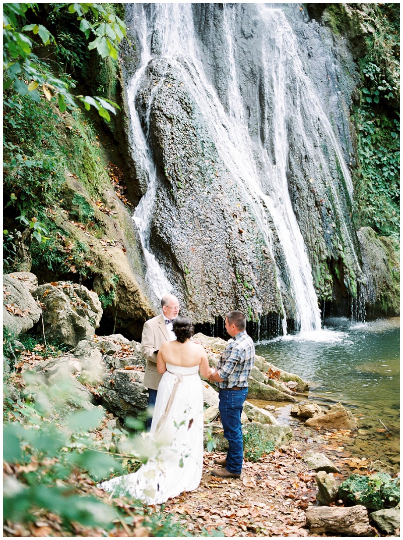 Fall Branch Tennessee elopement at waterfall