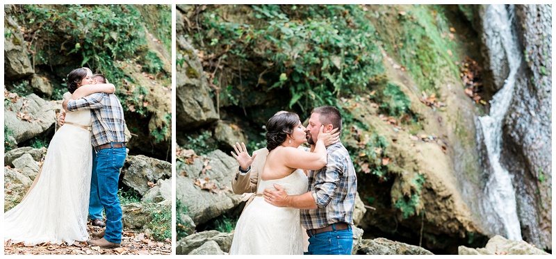Johnson City TN elopement waterfall ceremony couple