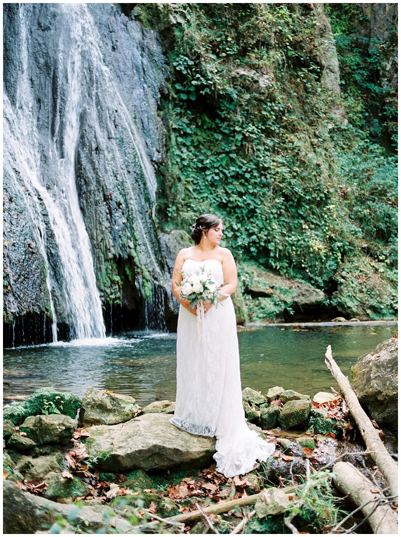 romantic waterfall elopement photos Tennessee