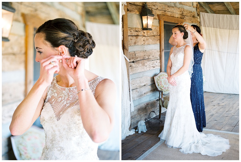 bridal prep natural light cabin East Tennessee
