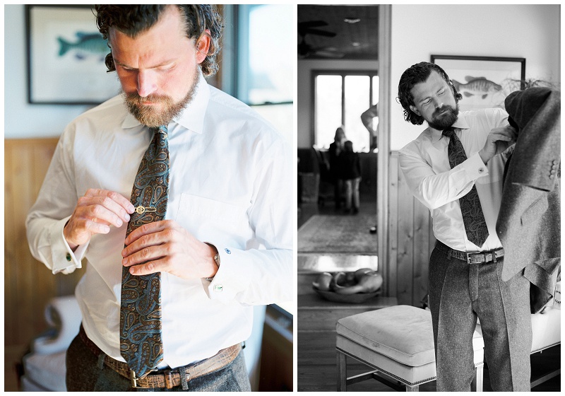 candid groom getting ready moments backyard wedding TN