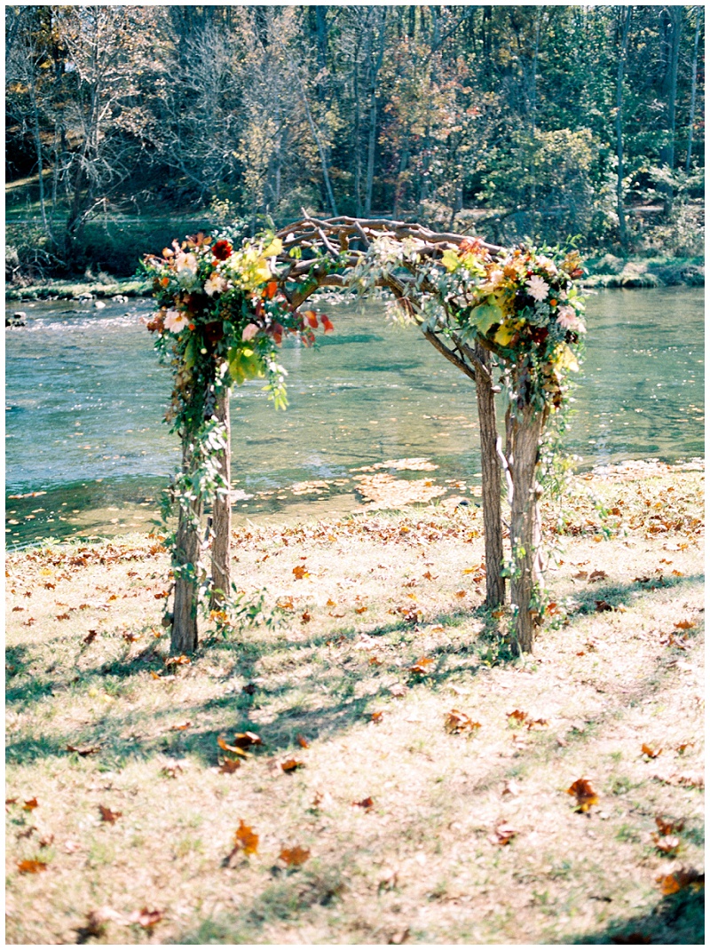 Bristol TN river wedding ceremony backyard setting