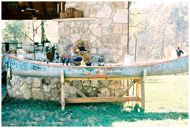 rustic fall reception drink station East Tennessee backyard wedding