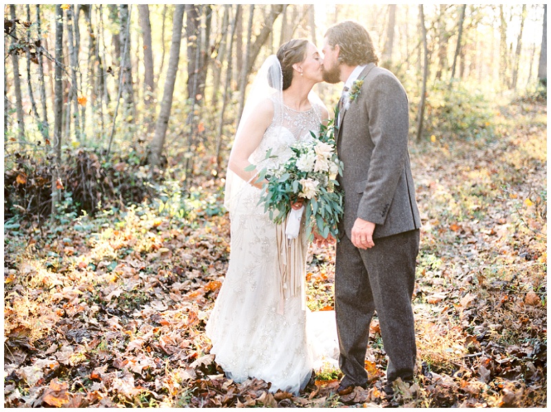 East TN couple golden hour backyard wedding