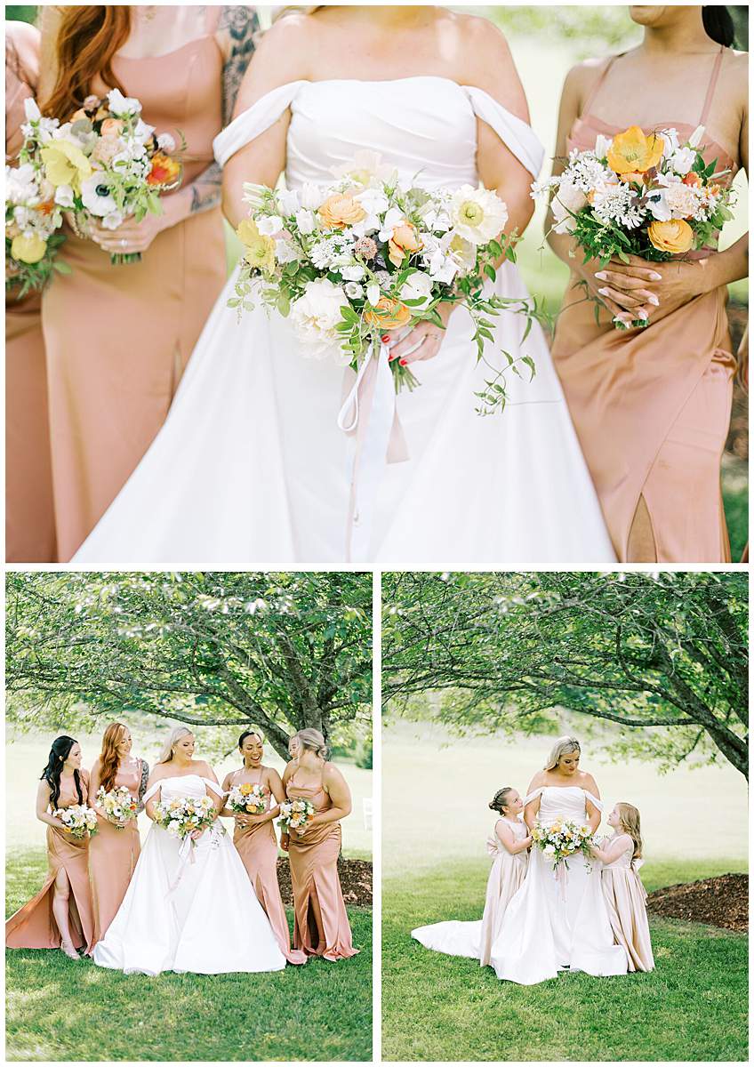 Elizabethton TN bridal party at home wedding photos