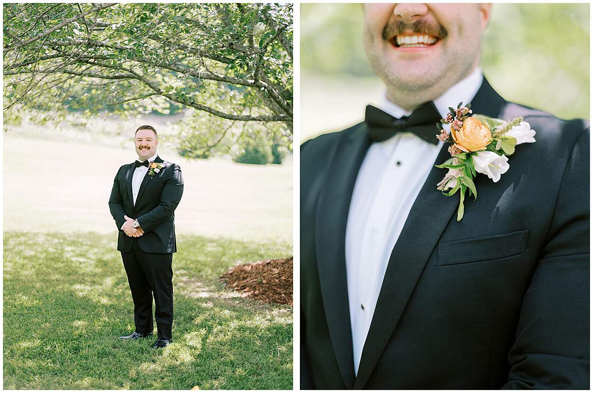 groom portrait backyard wedding East TN