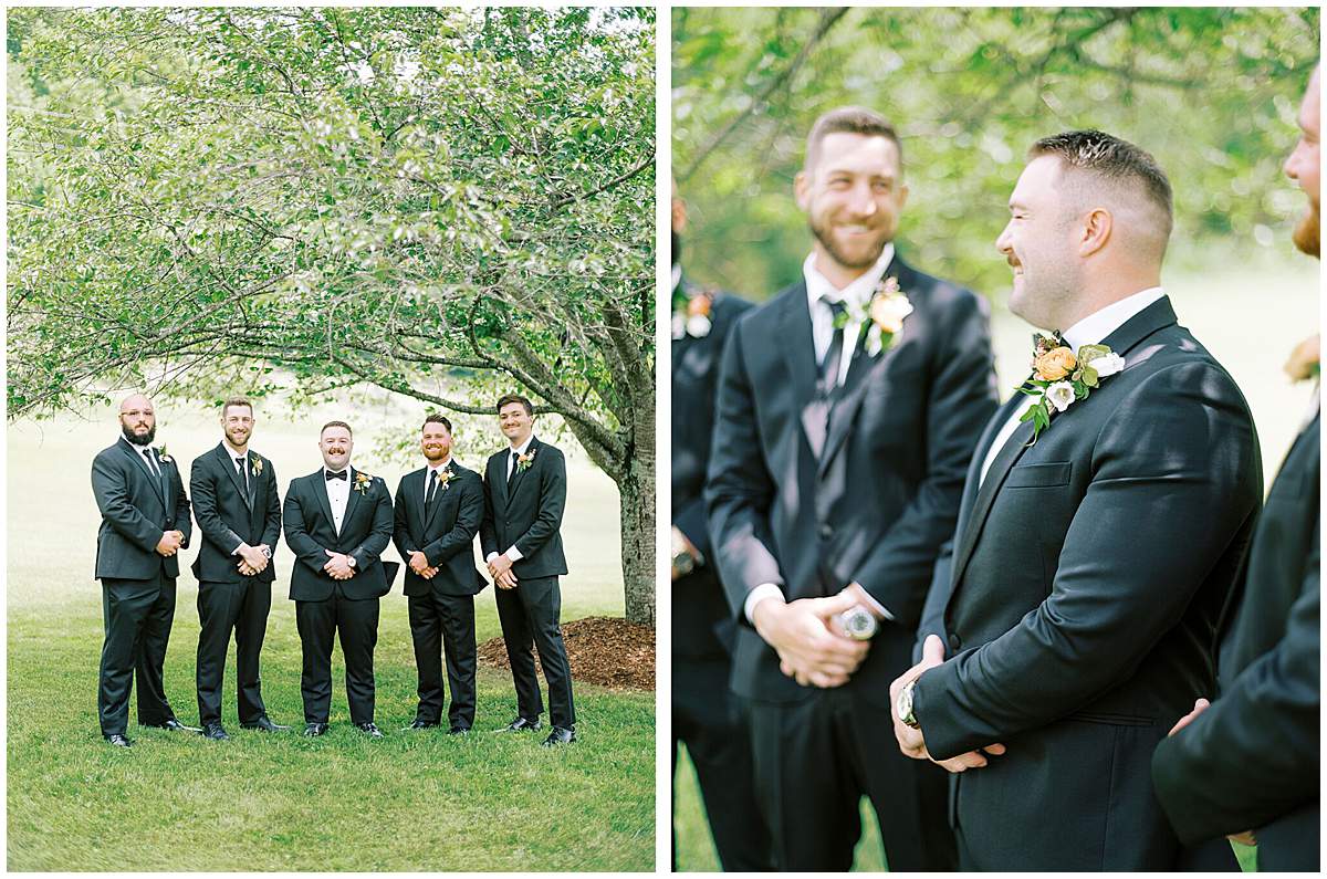 groomsmen laughing backyard wedding Elizabethton TN