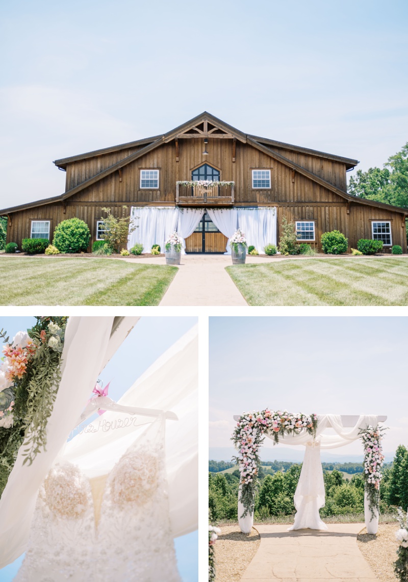 Wedding day detail styling at barn wedding venue in Greeneville TN