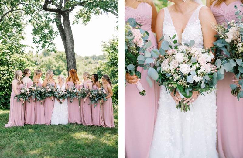 Bridesmaids and groomsmen at Greeneville TN wedding venue