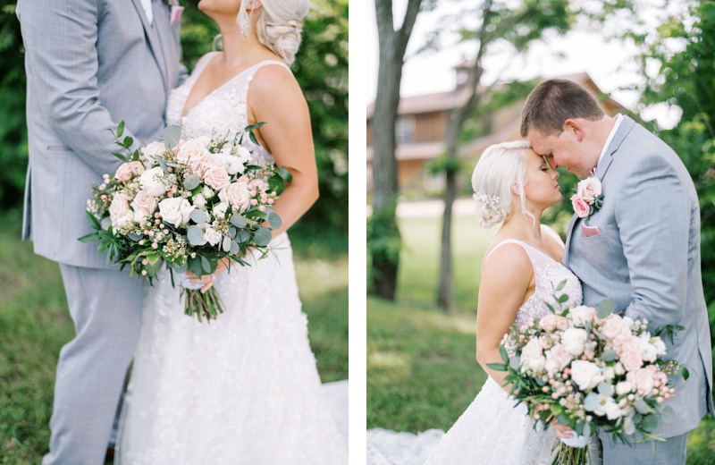 Bride and groom laughing at The Homeplace