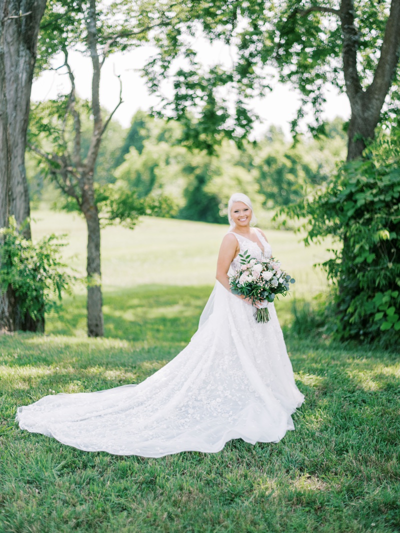 Natural light bridal portrait at The Homeplace