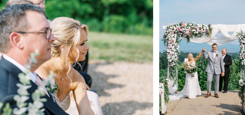 Couple exchanging vows in Greeneville Tennessee