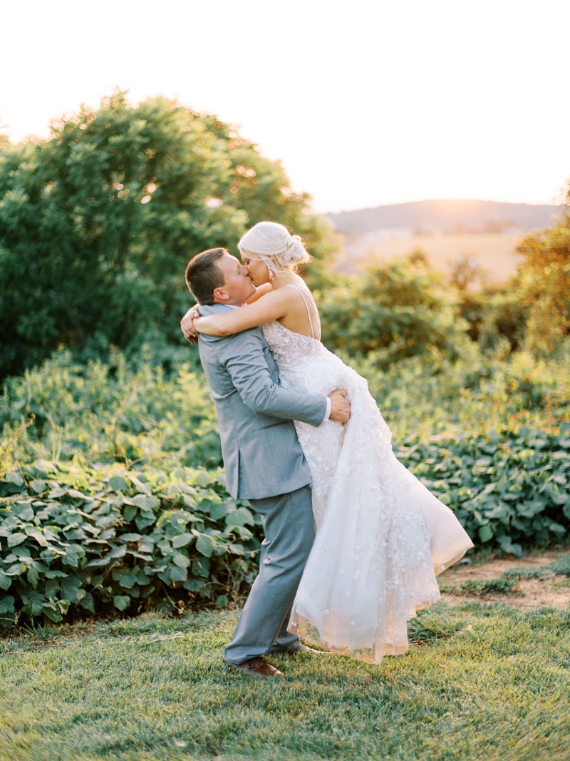Scenic couple portrait in East Tennessee countryside