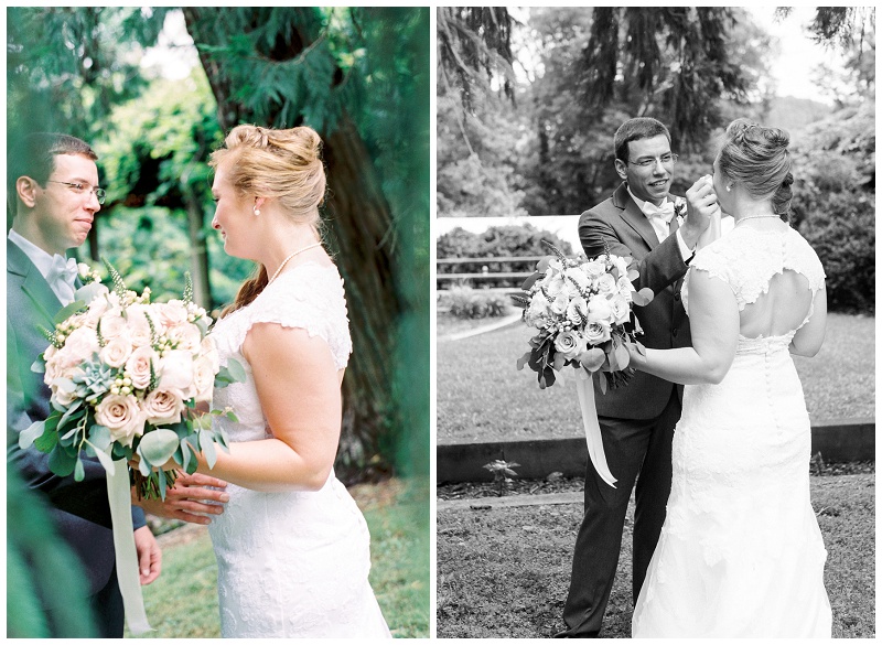 Bride and groom portrait at Bleak House