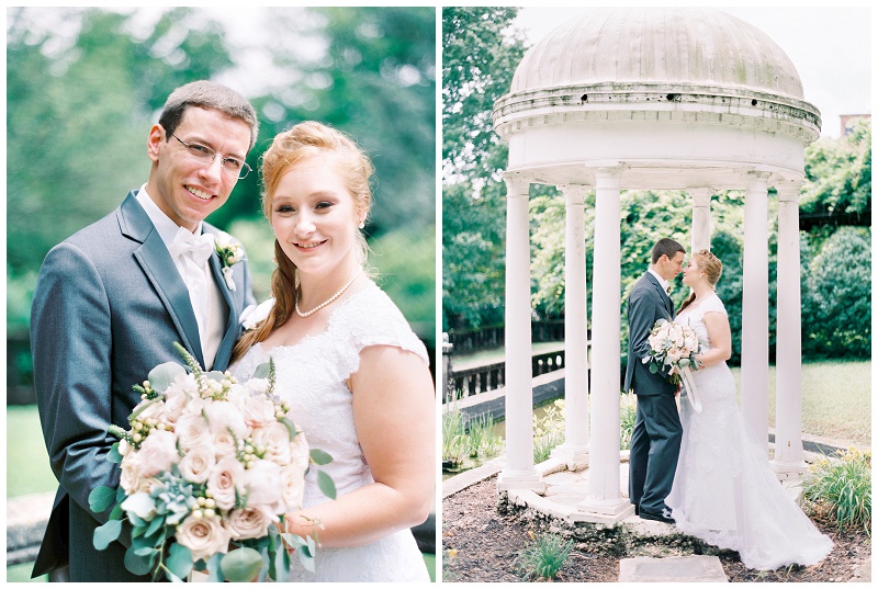 Couple portrait with Southern architecture Tennessee