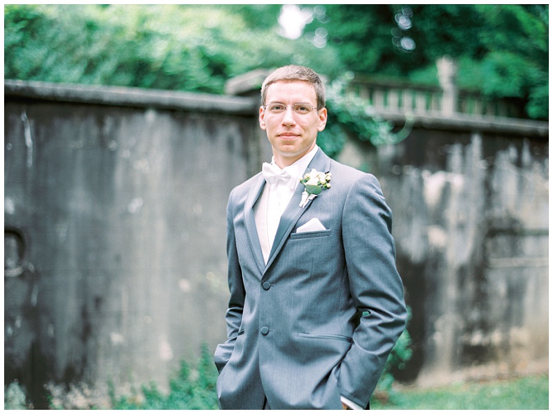 Groom smiling before ceremony Knoxville TN