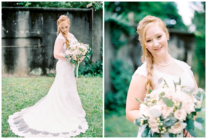 Soft romantic bride portrait historic venue