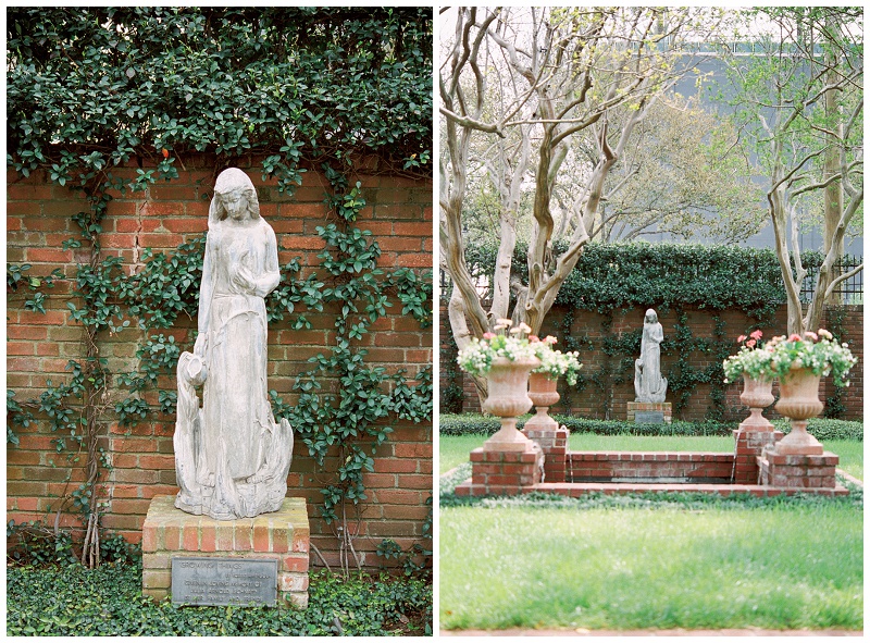 Ceremony styling at lush River Oaks Garden Club venue