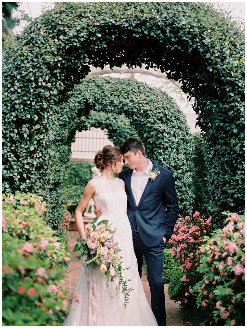 Romantic engagement-style portrait Houston TX wedding venue