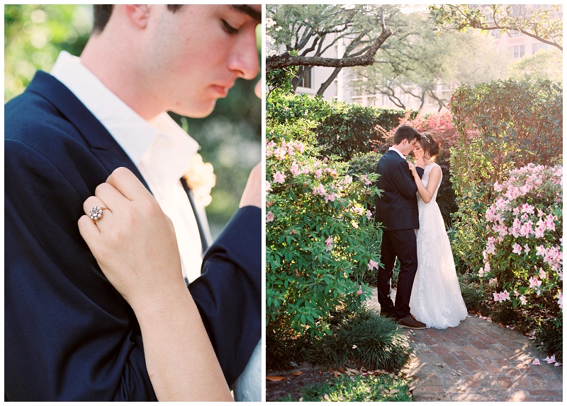 bride and groom styled shoot at Houston garden venue