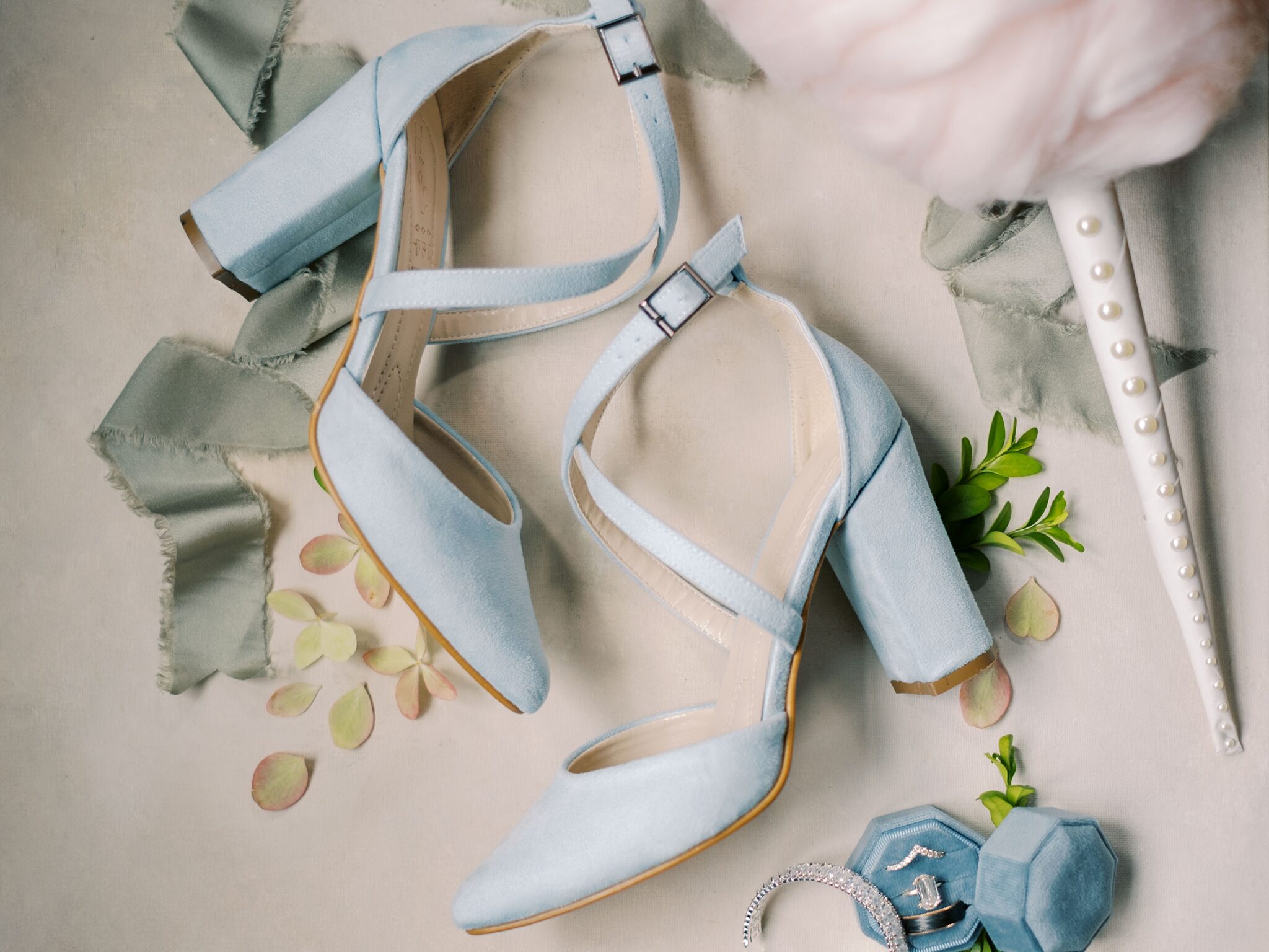 Bridal shoes and details at Sylva NC wedding venue