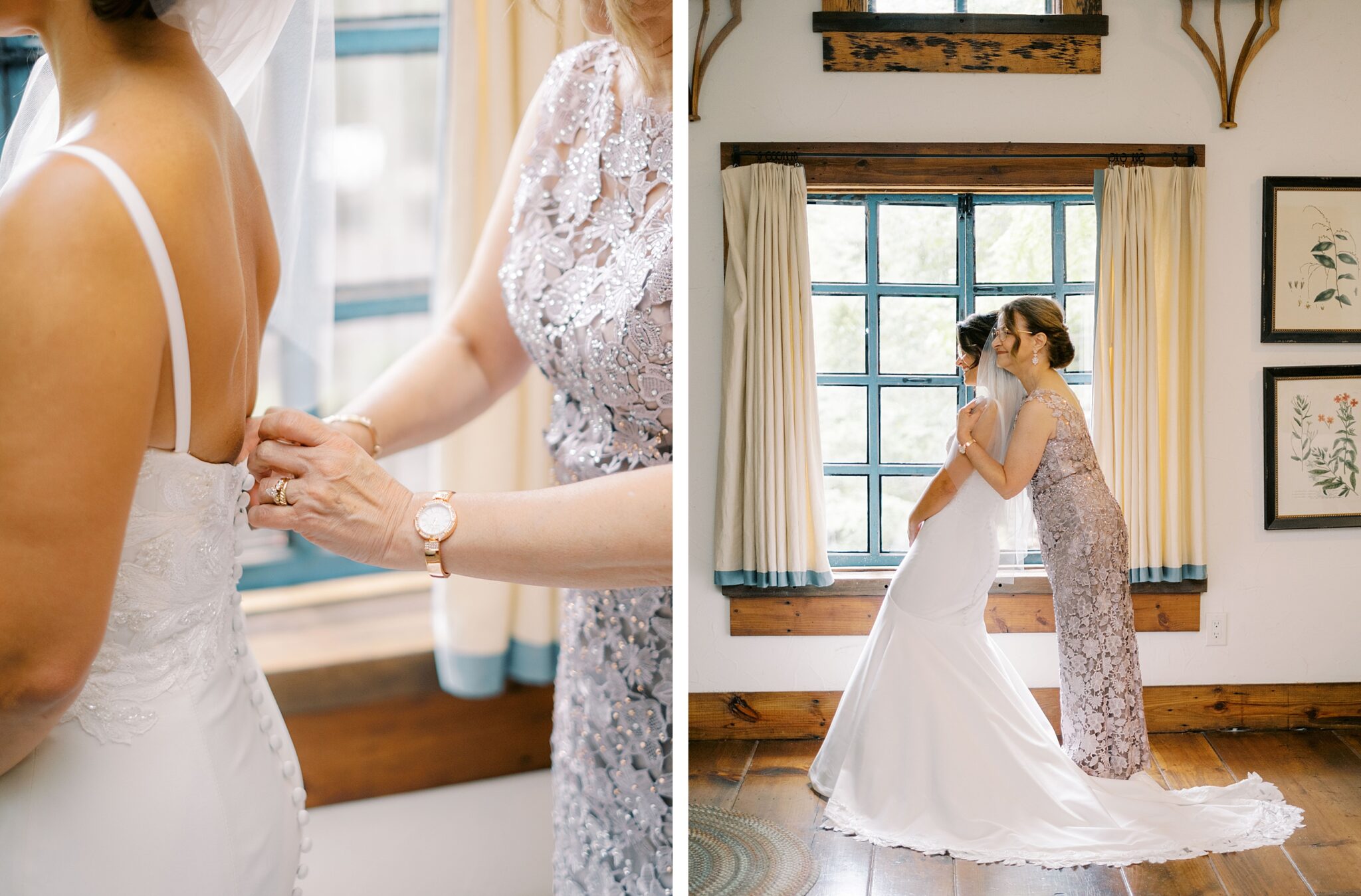 Bridal prep in North Carolina vineyard wedding venue