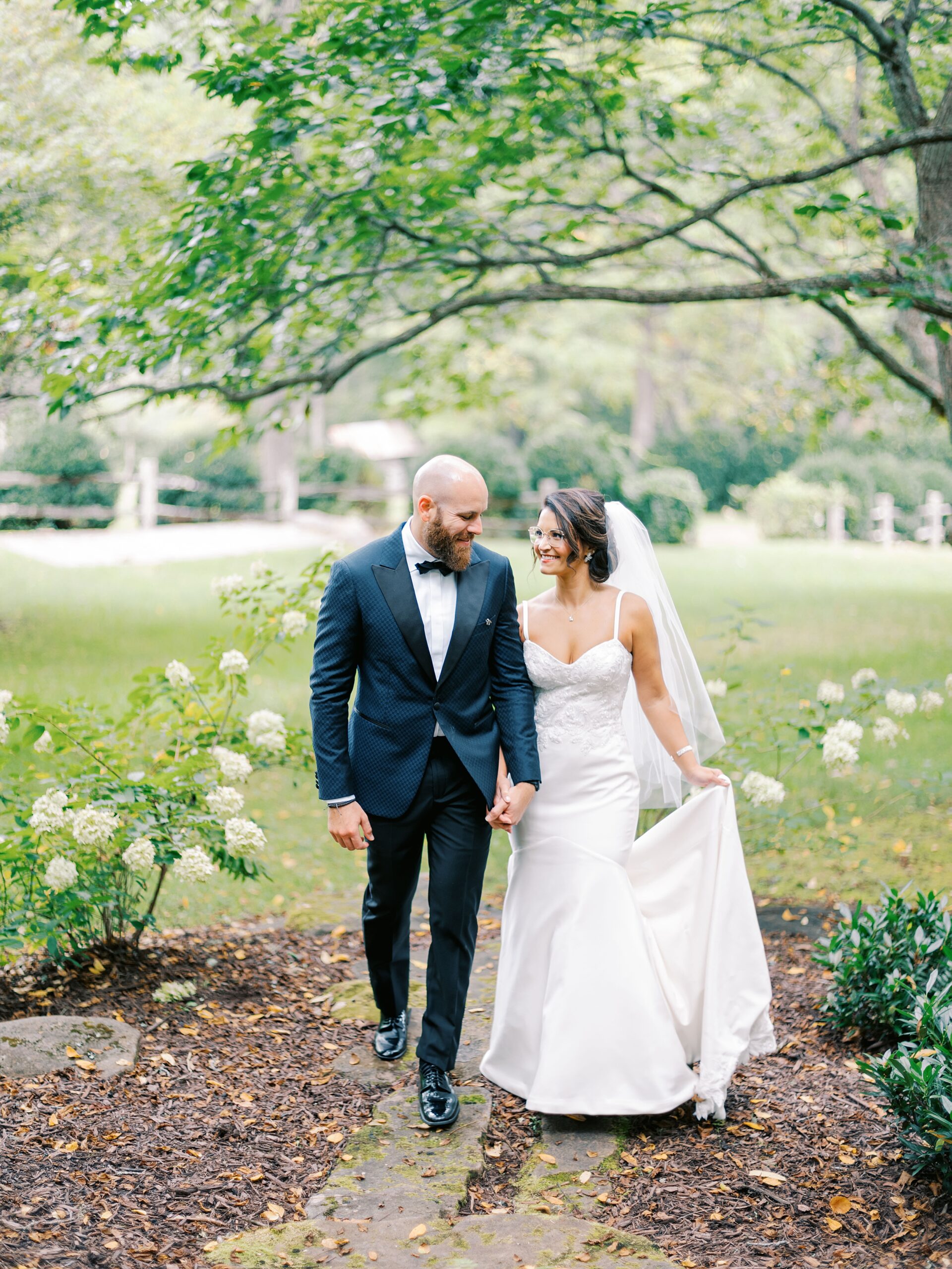 Romantic couple Blue Ridge Mountains vineyard wedding