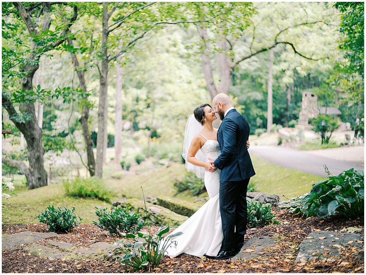 Golden hour couple portrait vineyard wedding NC