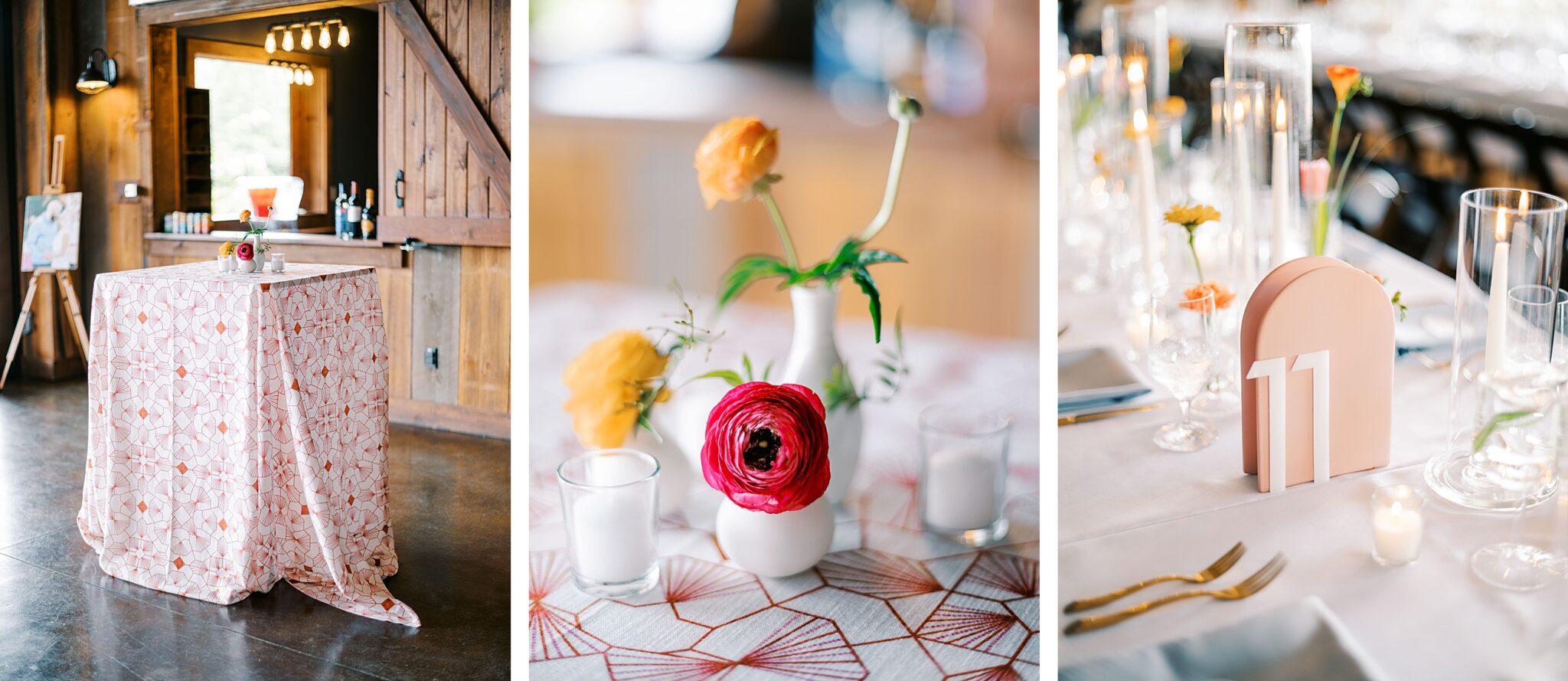 Reception tables vineyard wedding Sylva North Carolina