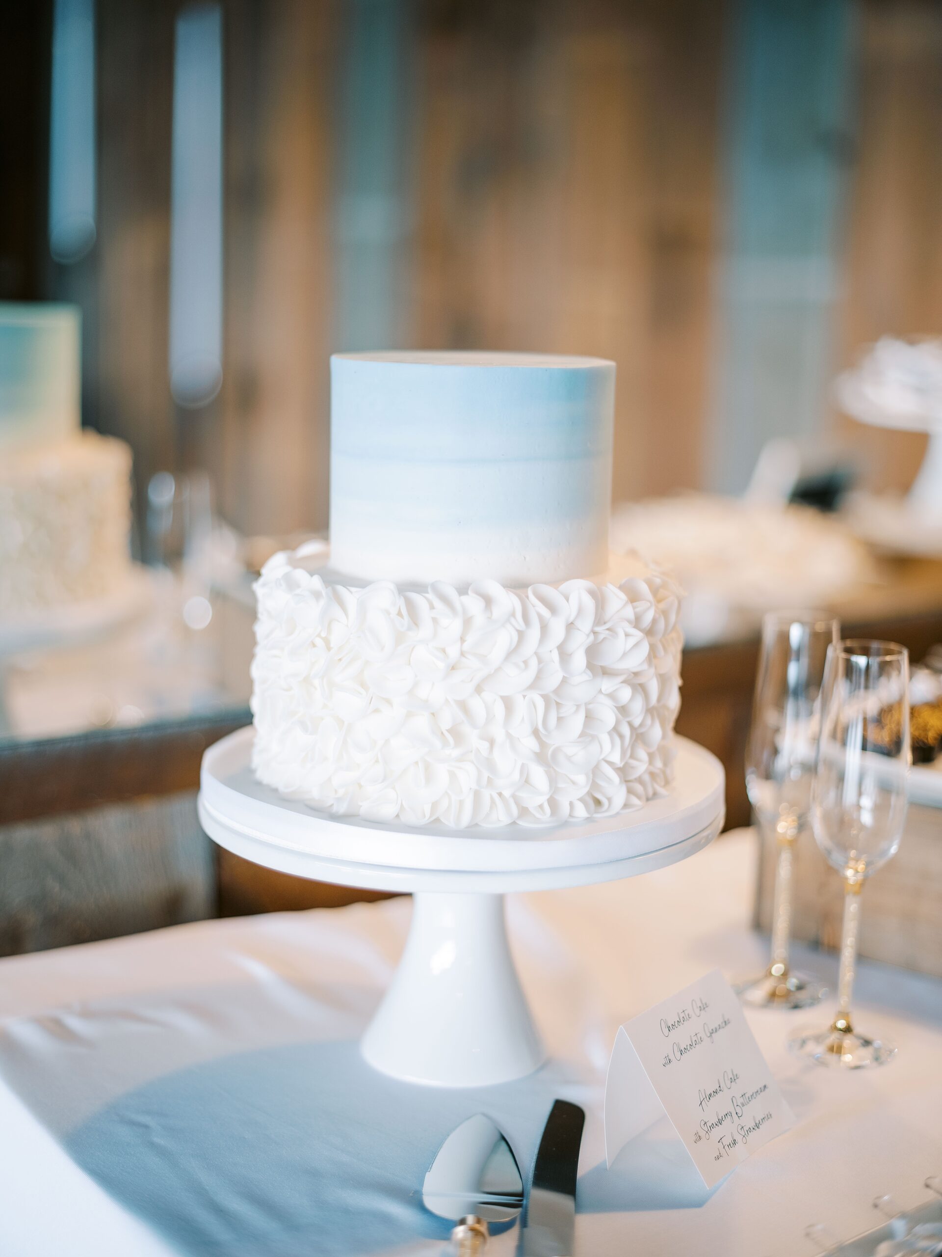 Wedding cake reception celebration Blue Ridge Mountains