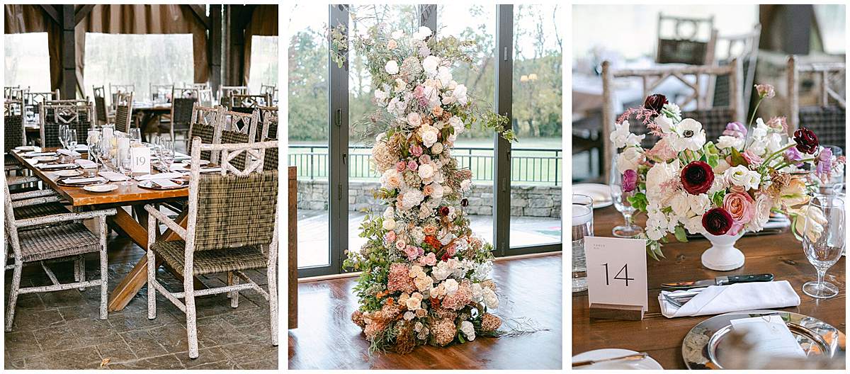 Ceremony aisle at The Olde Farm wedding with floral design