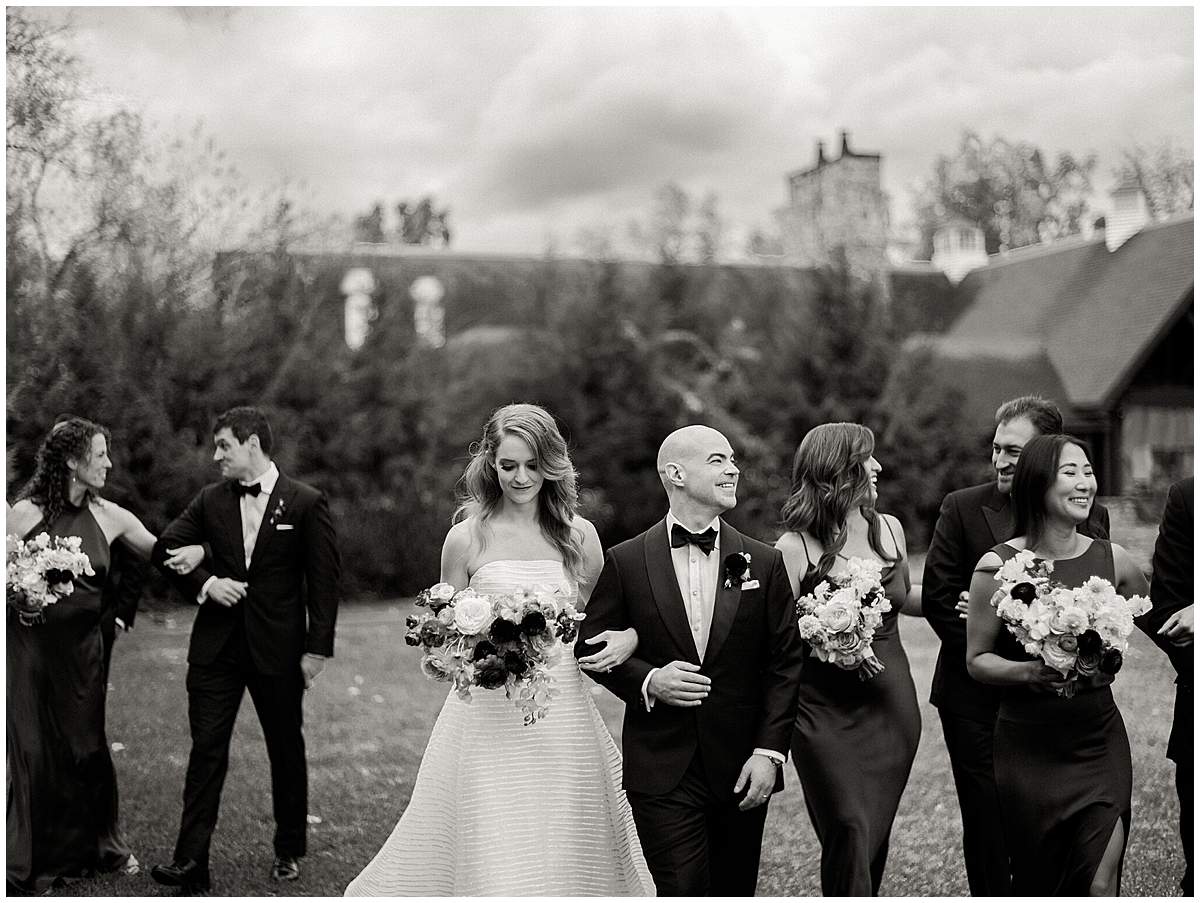 Bridal party group photo at The Olde Farm wedding