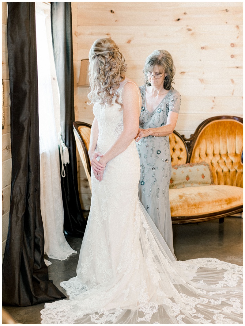 Bride getting ready for The Homeplace at Johnston Farm wedding