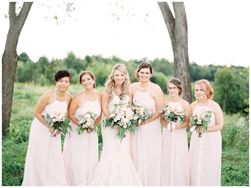 Bridesmaids and groomsmen at The Homeplace at Johnston Farm wedding