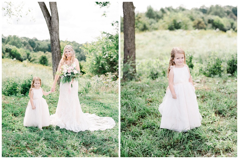 Bridesmaids holding bouquets at The Homeplace at Johnston Farm wedding