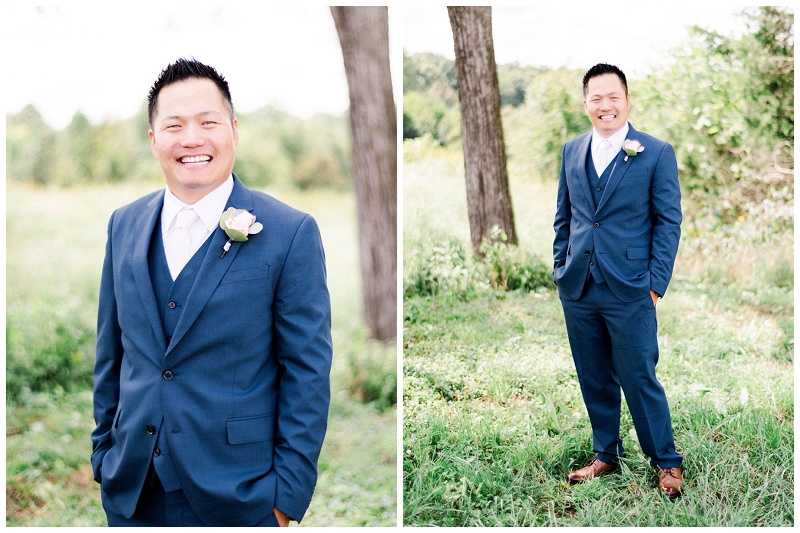 Groom portrait with mountain backdrop at The Homeplace at Johnston Farm wedding