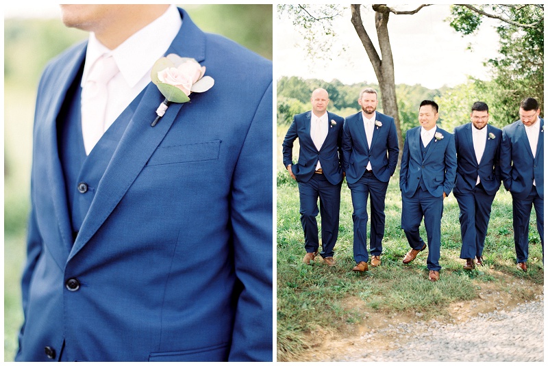 Groomsmen posing outdoors at The Homeplace at Johnston Farm wedding