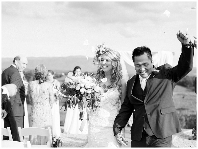 Ceremony exit at The Homeplace at Johnston Farm wedding