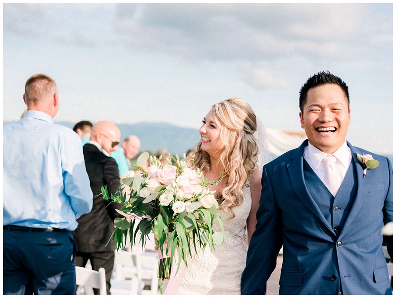 joyful ceremony exit at The Homeplace at Johnston Farm wedding