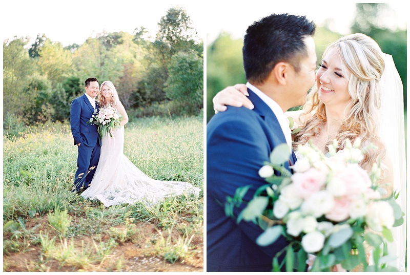 Newlyweds at The Homeplace at Johnston Farm wedding in Tennessee countryside