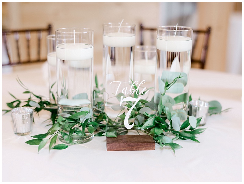 Wedding reception tables at The Homeplace at Johnston Farm wedding