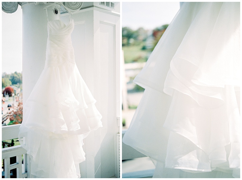 The Inn at Wise wedding dress detail with lace and buttons
