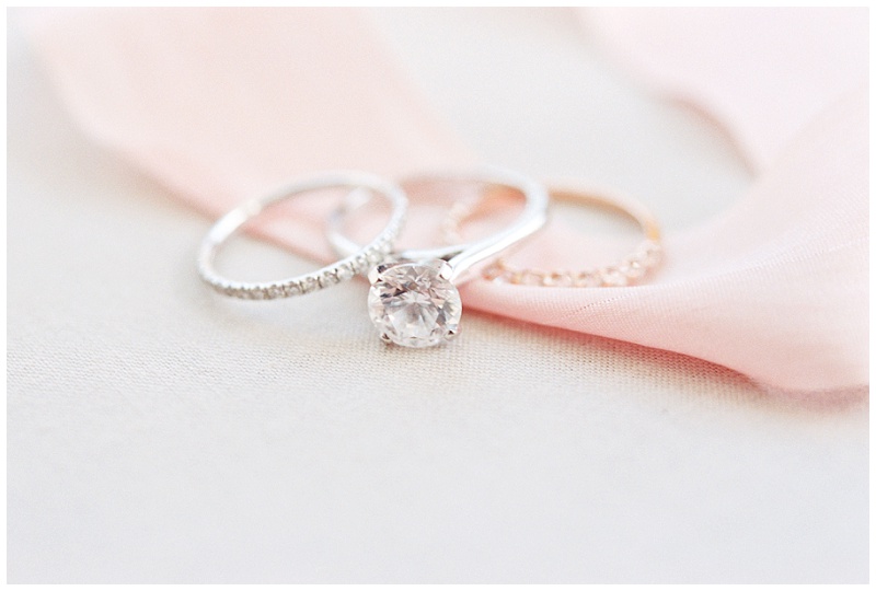The Inn at Wise wedding rings and floral flat lay detail