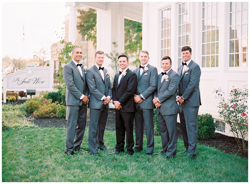 Groomsmen smiling at The Inn at Wise wedding