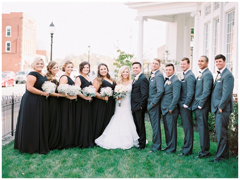 Bridal party celebrating with couple at The Inn at Wise wedding