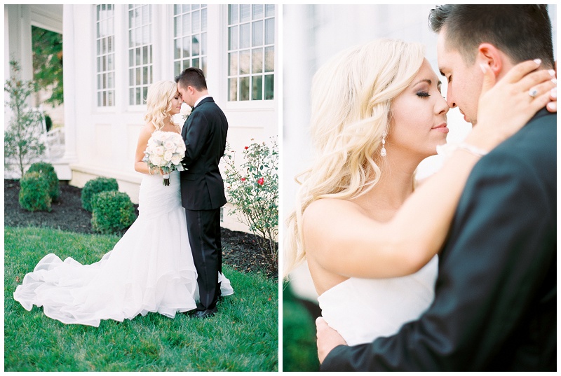 Bride and groom smiling at The Inn at Wise wedding