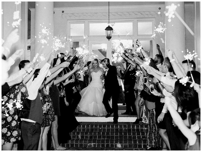Wedding reception sparkler exit at The Inn at Wise in Wise Virginia