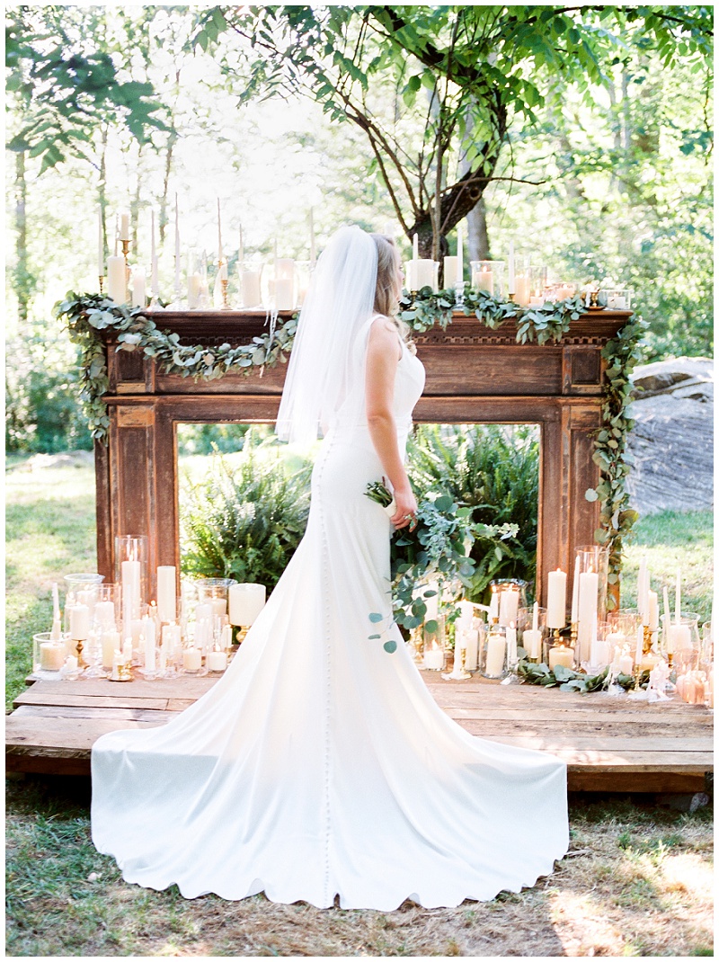 Bride standing at the alter at The Millstone venue Bride standing at the alter at The Millstone venue